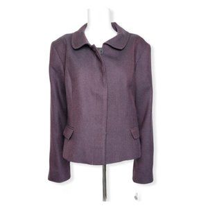 Pendleton Herringbone Wool Jacket Purple Black Women's 18 Petite MSRP $279
